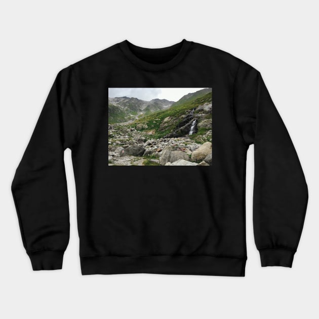 Hiking The Alps Crewneck Sweatshirt by visualspectrum